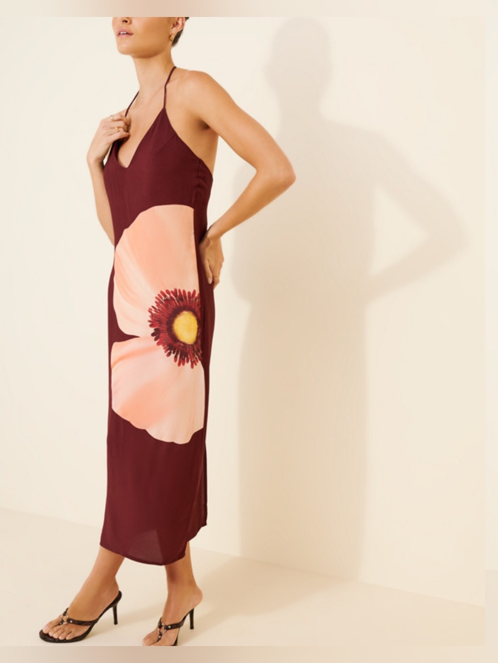 Anthropologie Summer Away Halter Midi Dress size XS